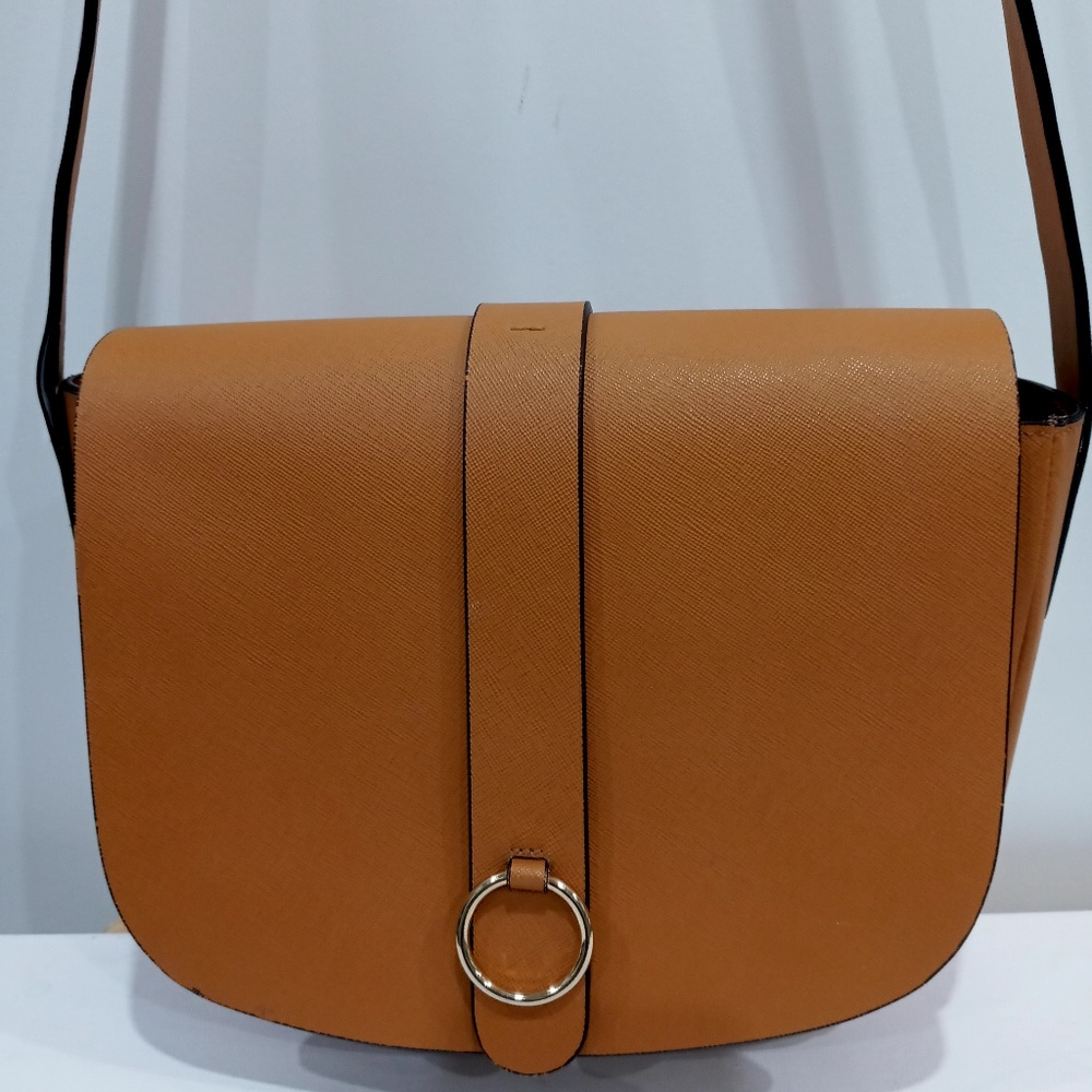 Vittorio Napoli Italy Tan Saffiano Leather Cross